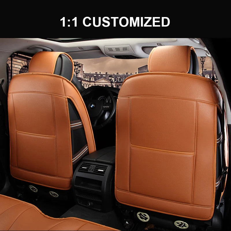 Custom Fit Seat Covers Full Set Artificial Leather Pickup for Chevrolet Silverado 2007 to 2023 - DZX Cover