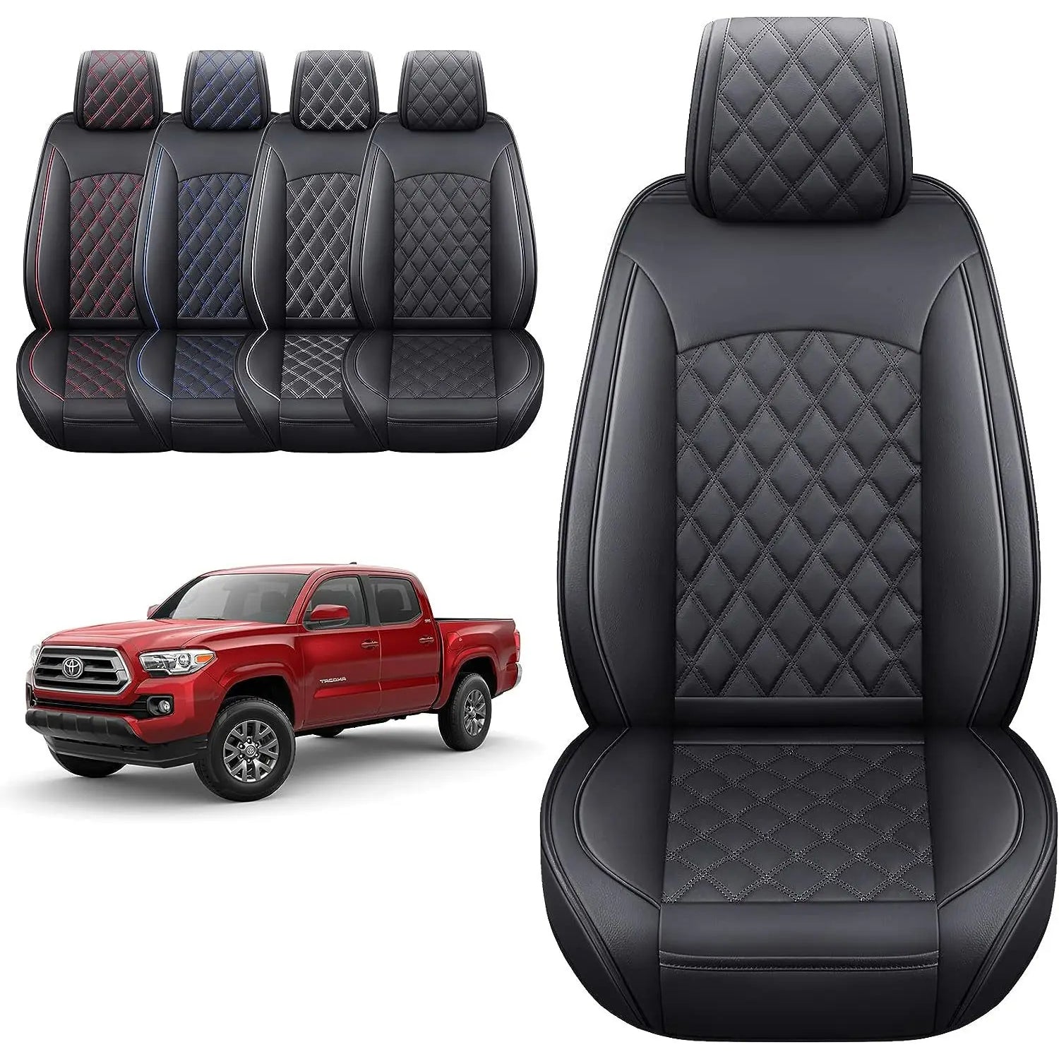 Custom Seat Covers For Toyota Tacoma Full Set Nappa and Genuine Leather - DZX Cover