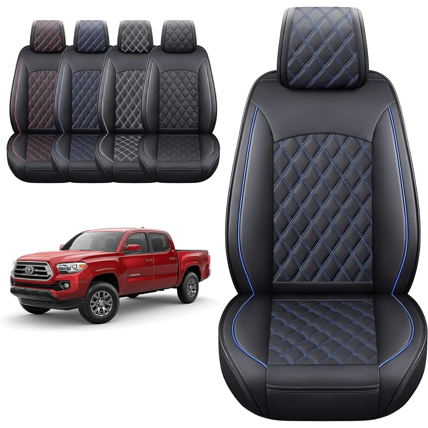 Custom Seat Covers For Toyota Tacoma Full Set Nappa and Genuine Leather - DZX Cover