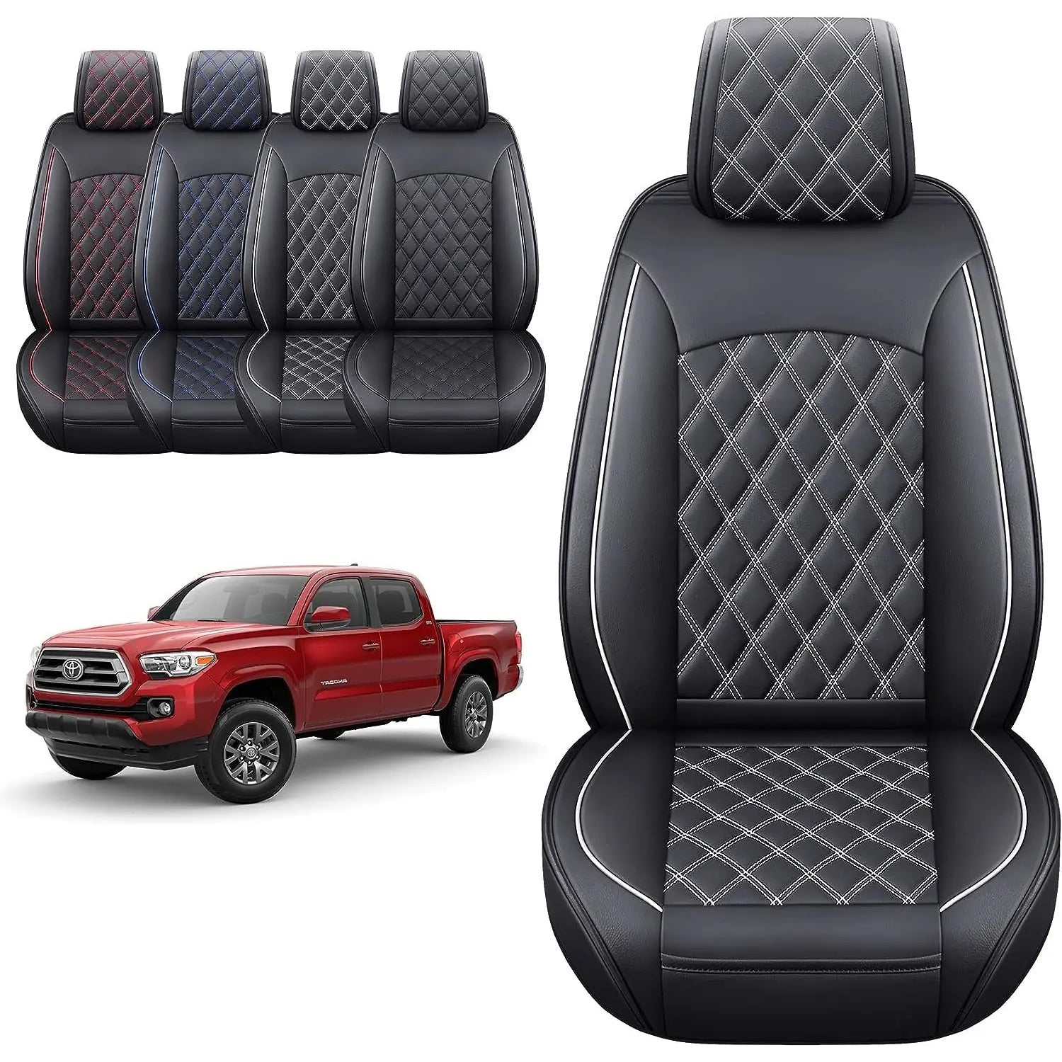 Custom Seat Covers For Toyota Tacoma Full Set Nappa and Genuine Leather - DZX Cover