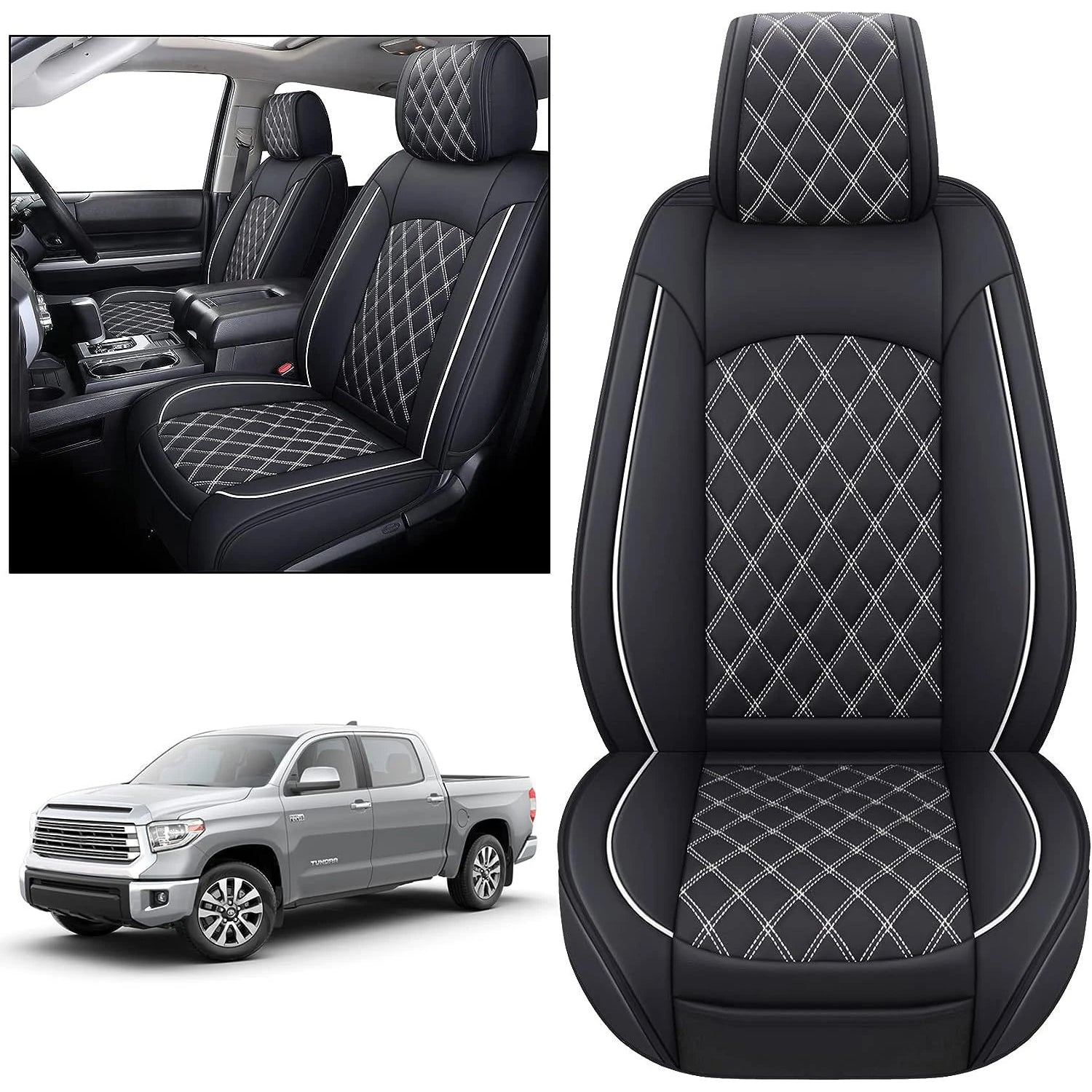 Custom Seat Covers For Toyota Tundra Nappa and Genuine Leather - DZX Cover