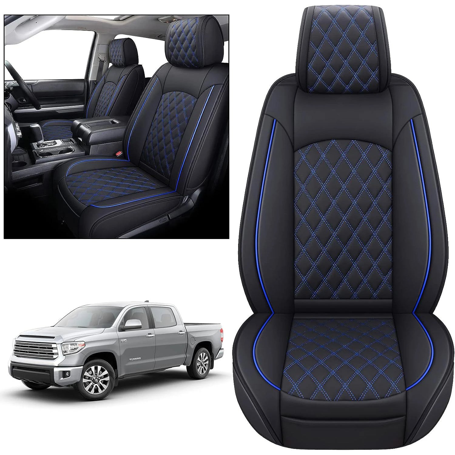 Custom Seat Covers For Toyota Tundra Nappa and Genuine Leather - DZX Cover