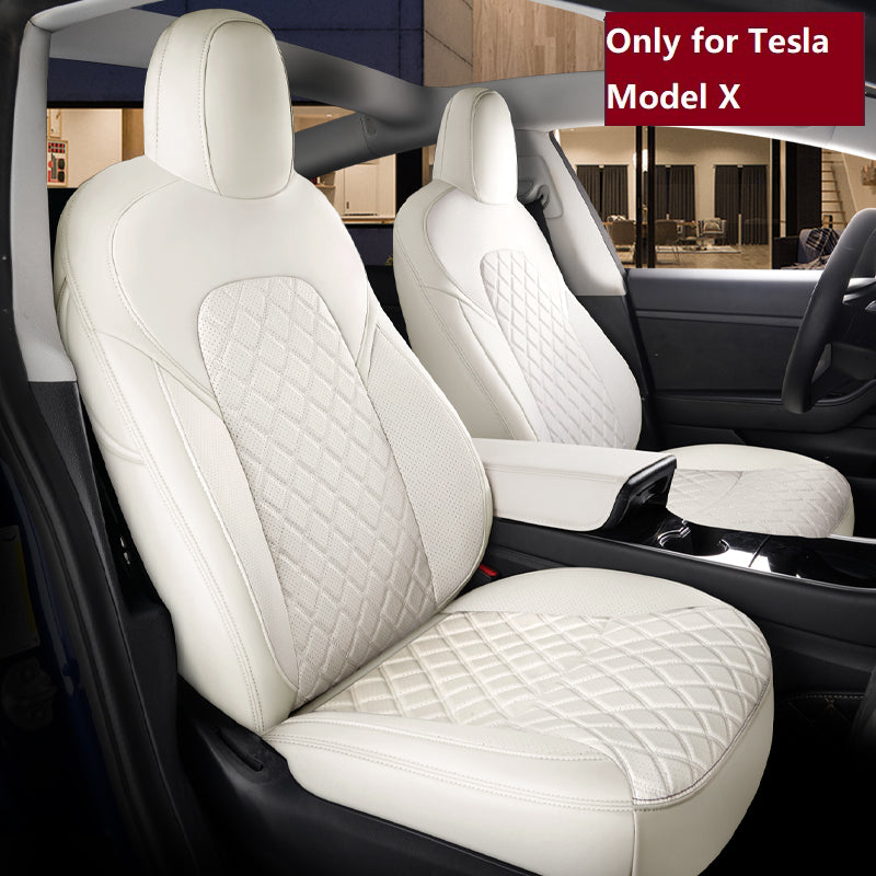 TeslaGX Custom Seat Covers For Tesla Model X 360 Degree Full Covered High Quality Leather Cushion Fit 6 or 7 Seaters - TeslaGX Official Store