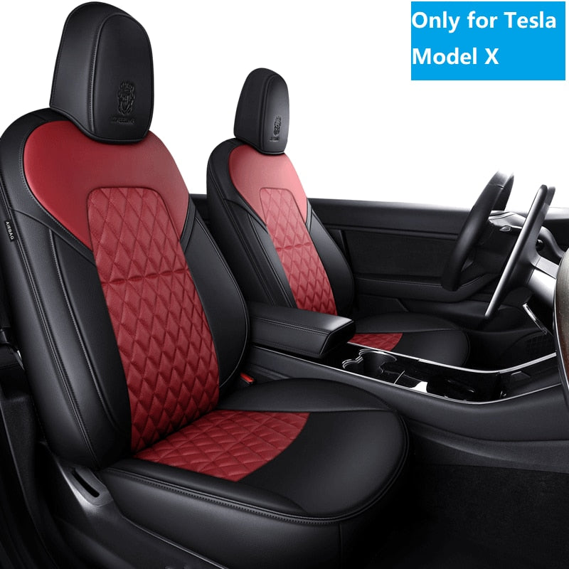 Car Accessories Seat Covers For Tesla Model X 360 Degree Full Covered High Quality Leather Cushion Fit 6 or 7 Seaters - TeslaGX Official Store