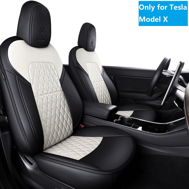 Car Accessories Seat Covers For Tesla Model X 360 Degree Full Covered High Quality Leather Cushion Fit 6 or 7 Seaters - TeslaGX Official Store