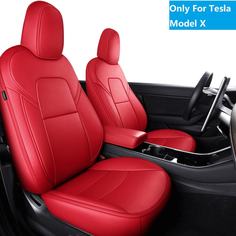 Car Accessories Seat Covers For Tesla Model X 360 Degree Full Covered High Quality Leather Cushion Fit 6 or 7 Seaters - TeslaGX Official Store