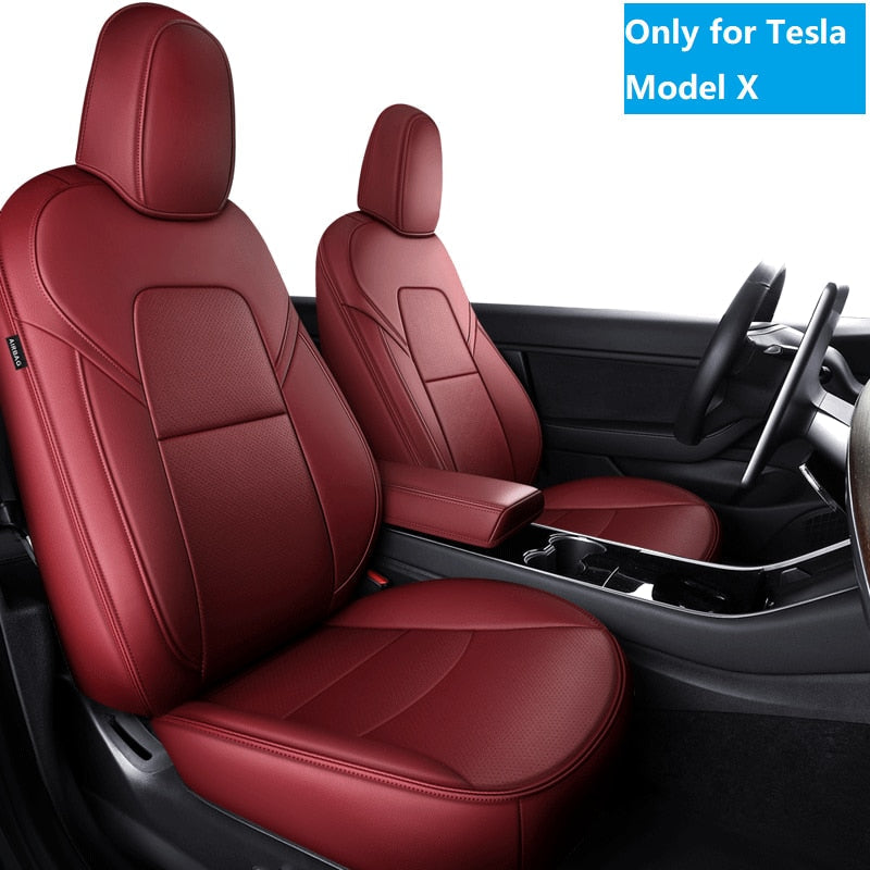 Car Accessories Seat Covers For Tesla Model X 360 Degree Full Covered High Quality Leather Cushion Fit 6 or 7 Seaters - TeslaGX Official Store