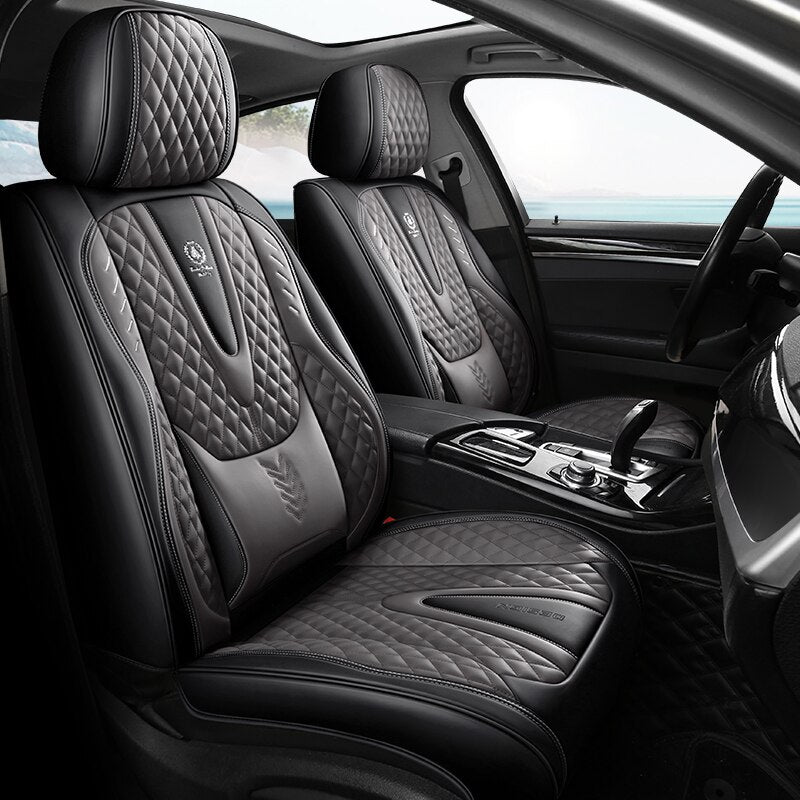 Universal Seat Covers Full Covered Durable Artificial Leather Seat Cushion Include Front and Rear Cover - DZX Cover