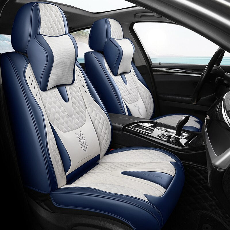 Universal Seat Covers Full Covered Durable Artificial Leather Seat Cushion Include Front and Rear Cover - DZX Cover