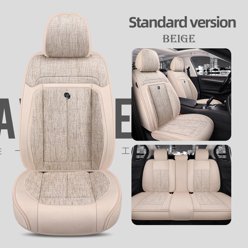 Universal Seat Covers For 90% Sedan SUV Stylish Durable Flax Linen Summer Cushion - DZX Cover