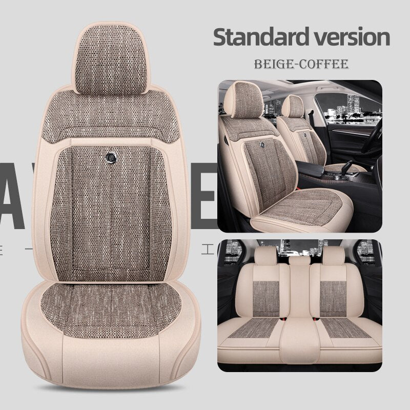 Universal Seat Covers For 90% Sedan SUV Stylish Durable Flax Linen Summer Cushion - DZX Cover