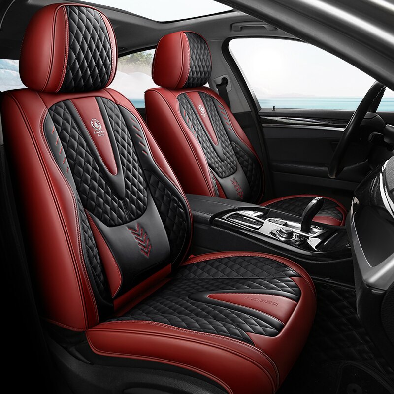 Universal Seat Covers Full Covered Durable Artificial Leather Seat Cushion Include Front and Rear Cover - DZX Cover