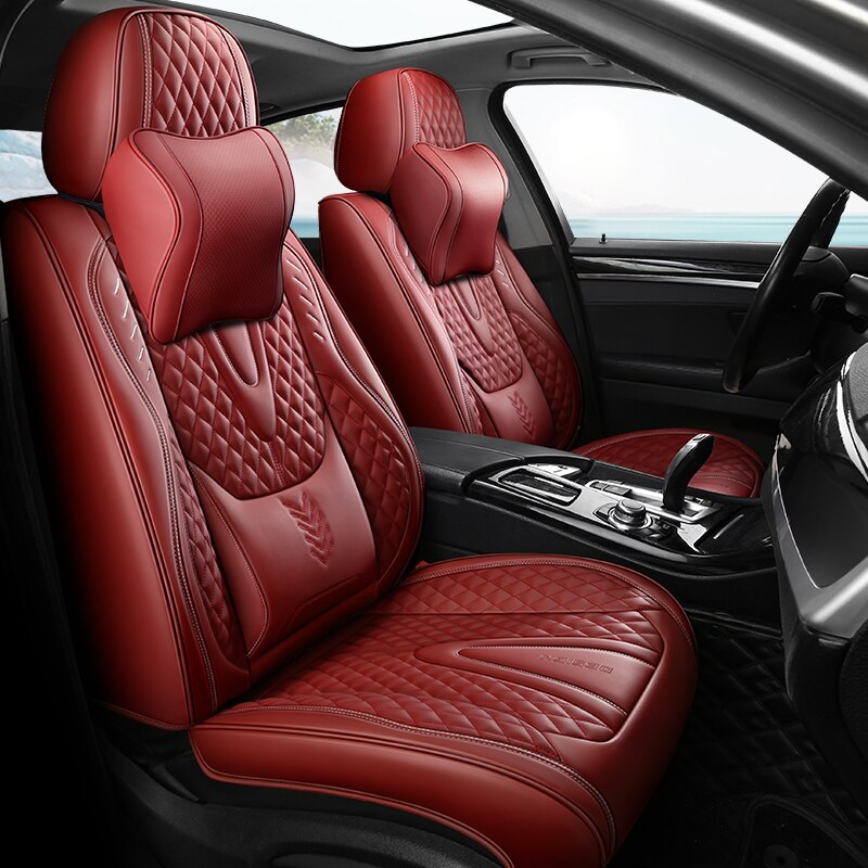 Universal Seat Covers Full Covered Durable Artificial Leather Seat Cushion Include Front and Rear Cover - DZX Cover