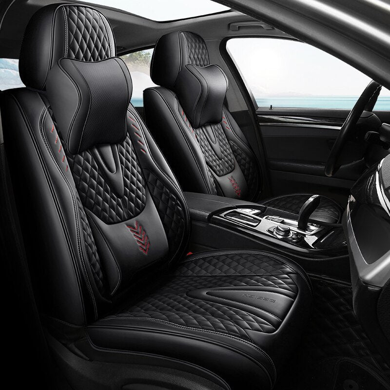 Universal Seat Covers Full Covered Durable Artificial Leather Seat Cushion Include Front and Rear Cover - DZX Cover