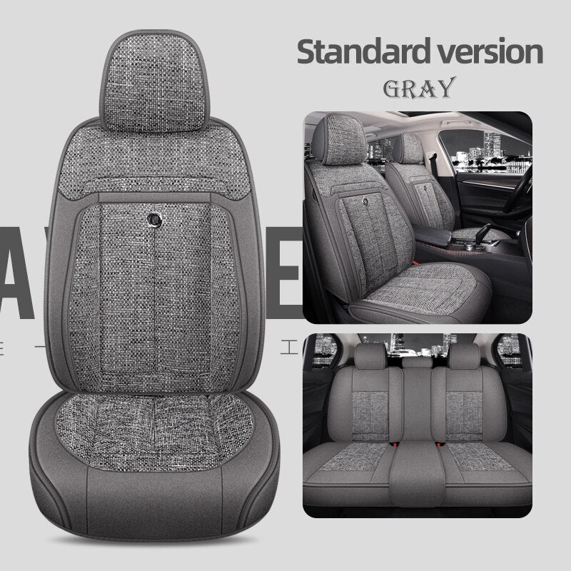 Universal Seat Covers For 90% Sedan SUV Stylish Durable Flax Linen Summer Cushion - DZX Cover