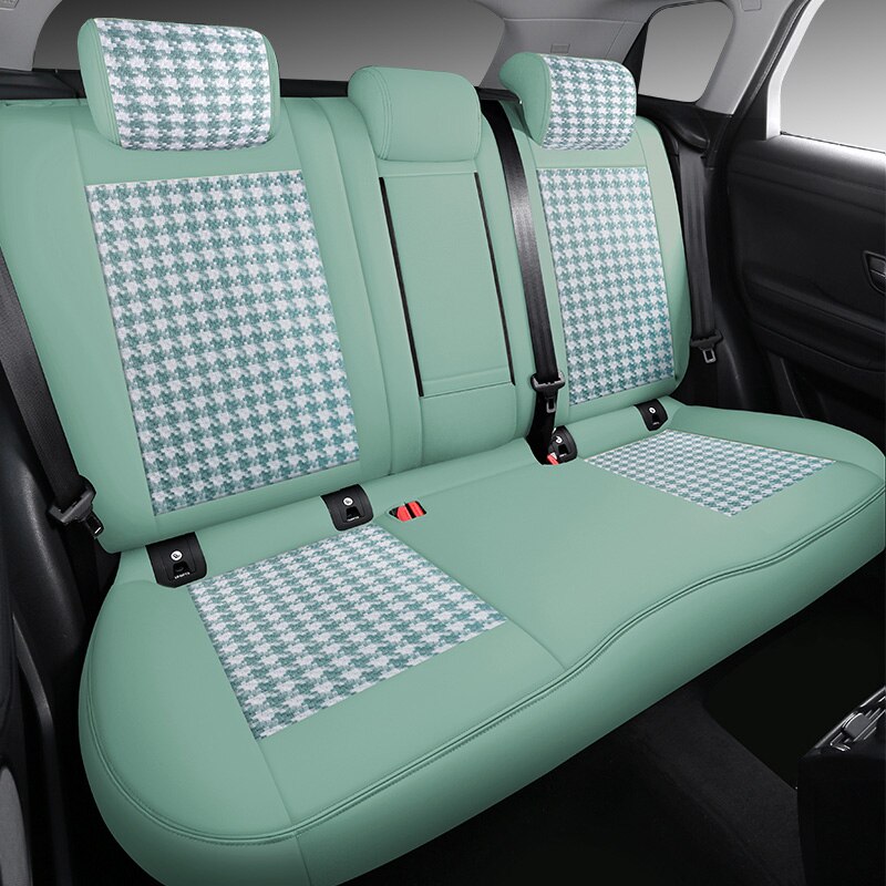 Custom Fit Seat Cover for 5 Seats Full Set Houndstooth Leather Combine Full Covered - DZX Cover