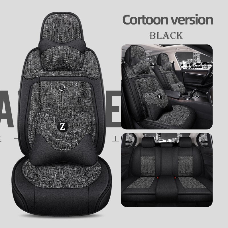 Universal Seat Covers For 90% Sedan SUV Stylish Durable Flax Linen Summer Cushion - DZX Cover