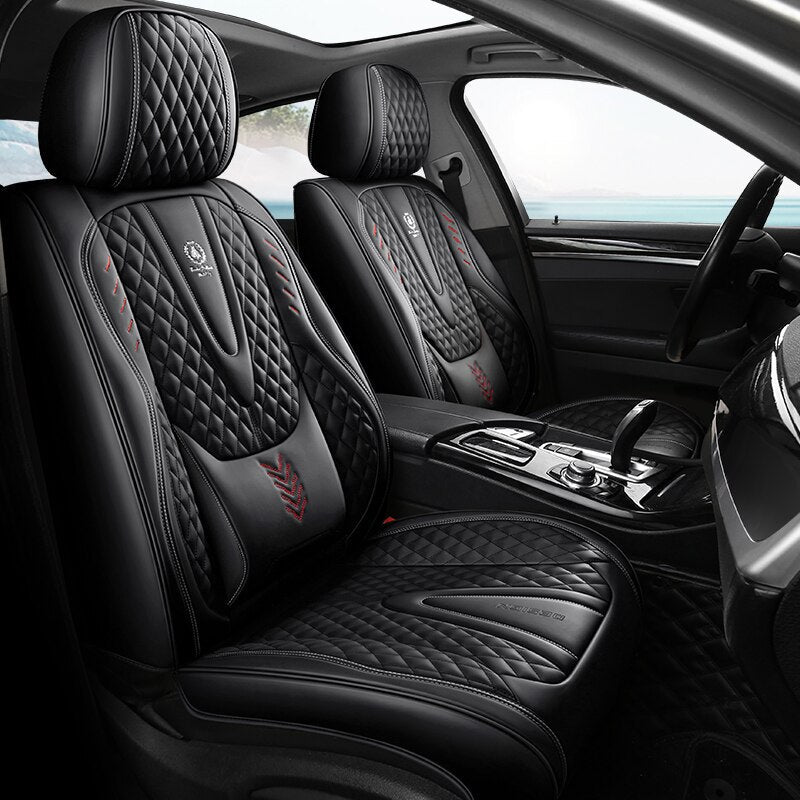 Universal Seat Covers Full Covered Durable Artificial Leather Seat Cushion Include Front and Rear Cover - DZX Cover